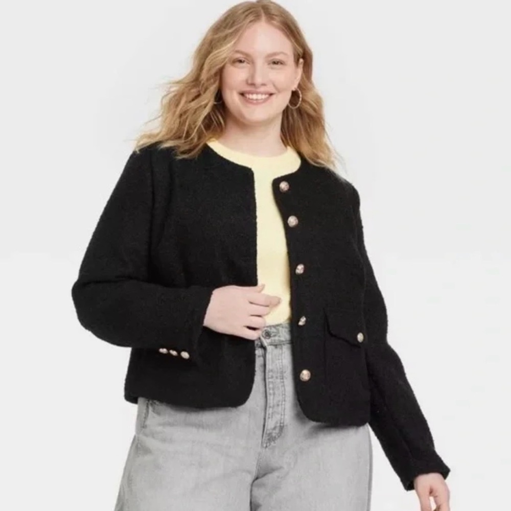 Universal Thread Black Teddy Jacket With Gold But… - image 2